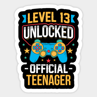 Level 13 Unlocked Official Teenager 13th Birthday Sticker